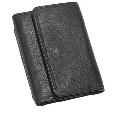 Malá kožená peňaženka s vreckom na mince, čierna